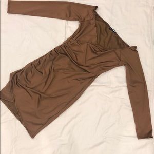 Off the shoulder brown dress